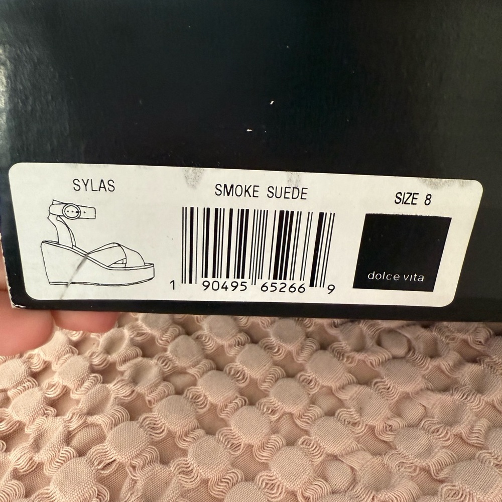 Brand New Dolce Vita Sylas Smoke suede Wedge Sandals | Size 8 - Picture 2 of 4